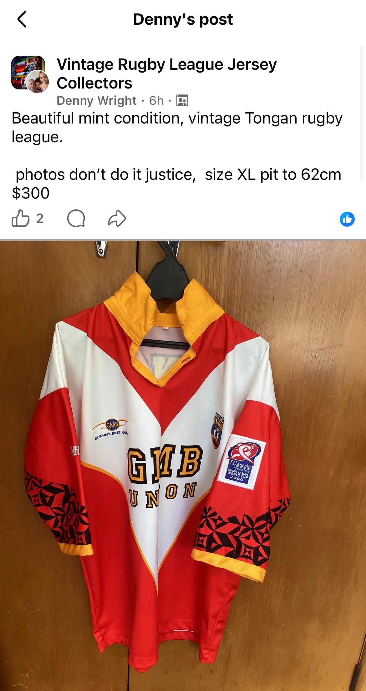 *Pre-Order* 2000 Rugby League World Cup patch