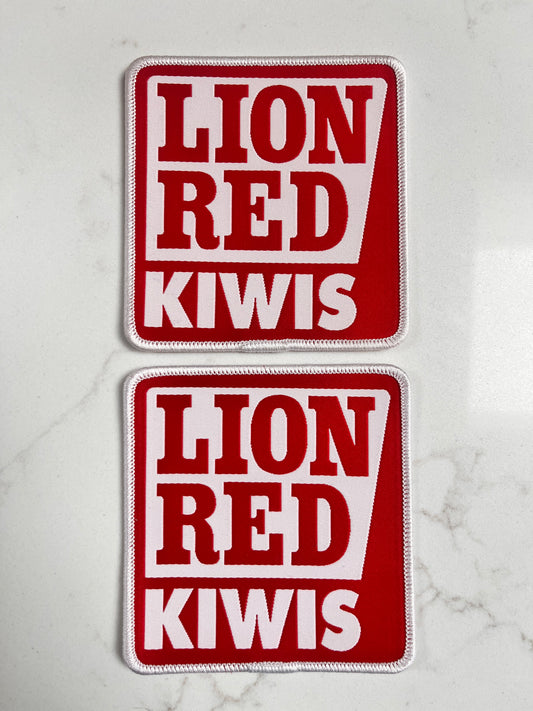 Lion Red x2 sleeve badges (squares)