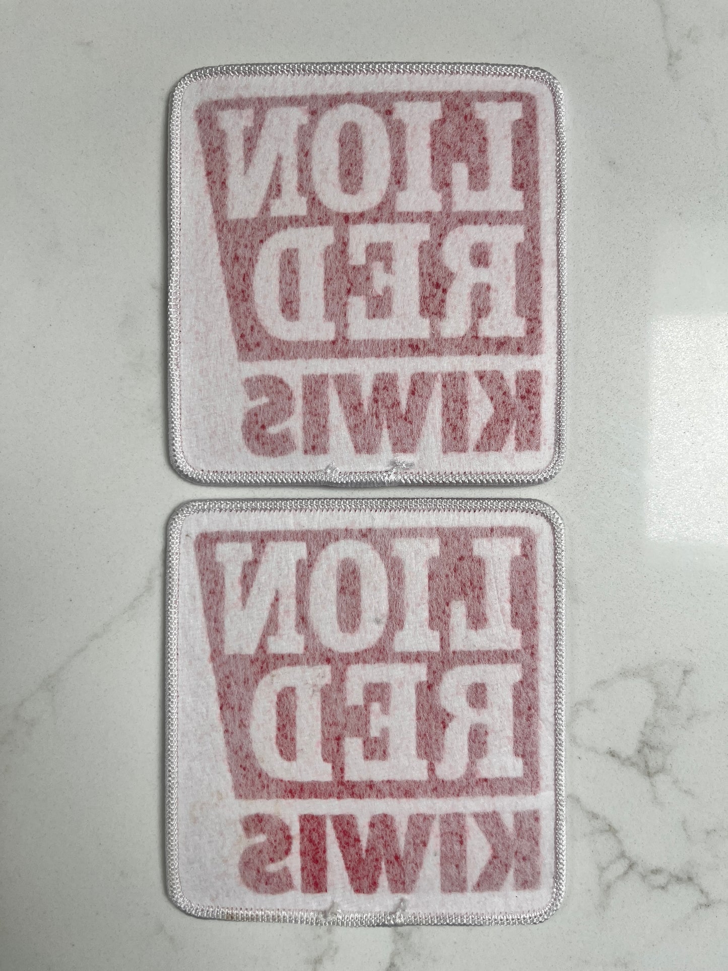 Lion Red x2 sleeve badges (squares)