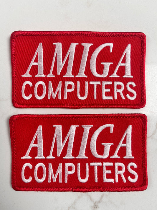 x 2 AMIGA Computers sleeve badges