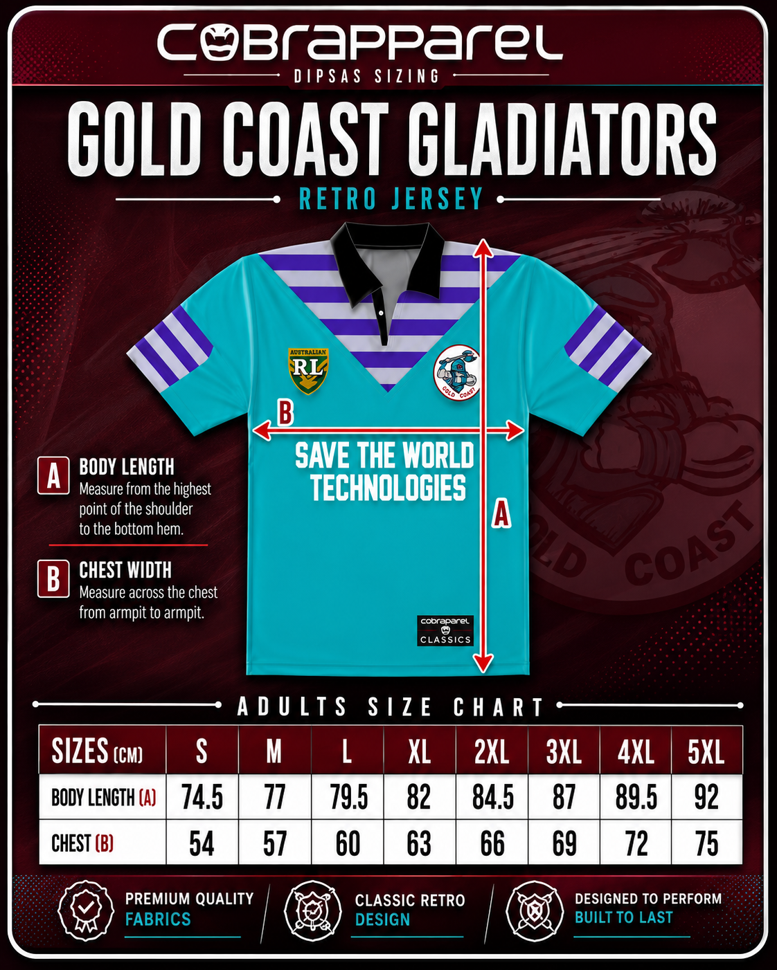 *Gold Coast Gladiators Retro Jersey*